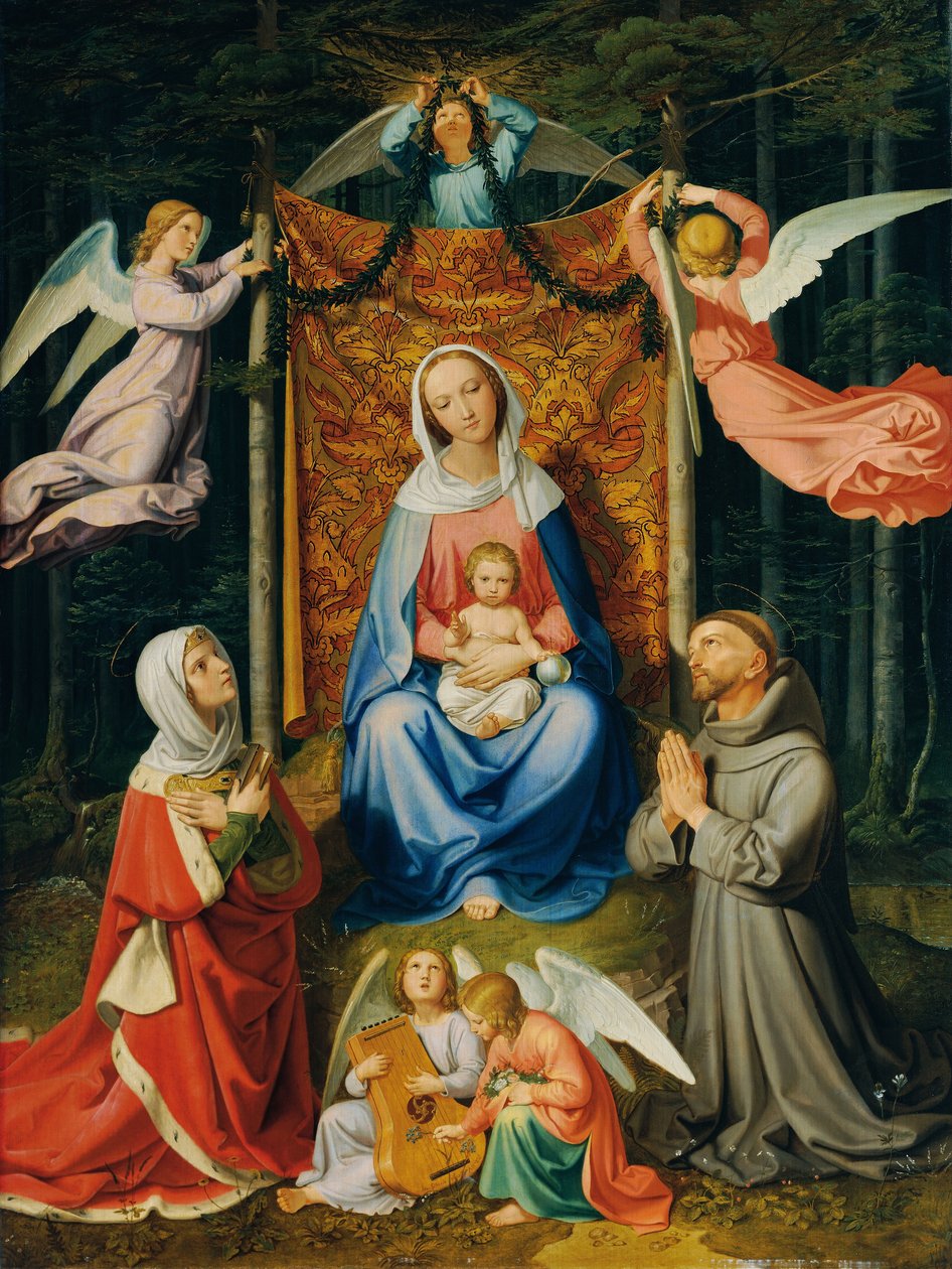 Waldesruh (Çocuklu Madonna, Saint Adelheid ve Saint Francis) by Joseph von Führich  