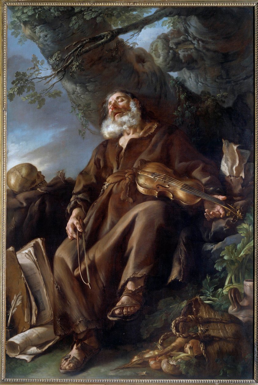 L'hermit dormi Tablo Joseph Marie Vien (1716-1809) 1750 Sun. 2,23x1,48 m by Joseph Marie, the Elder Vien