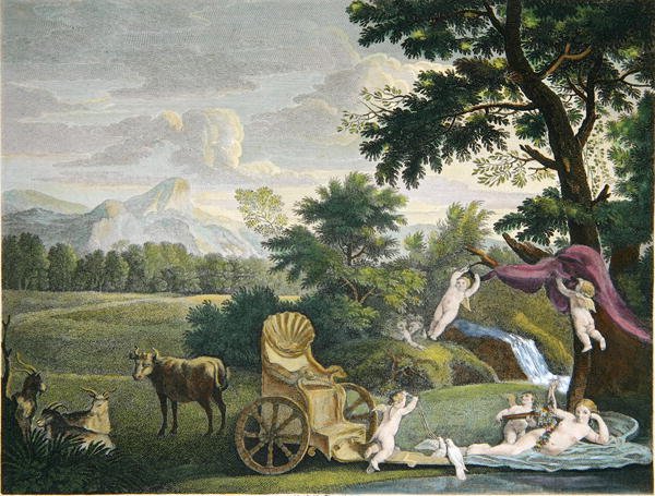 Venüs Banyosu ve Aşk Tanrıları by Joseph (after) Farington