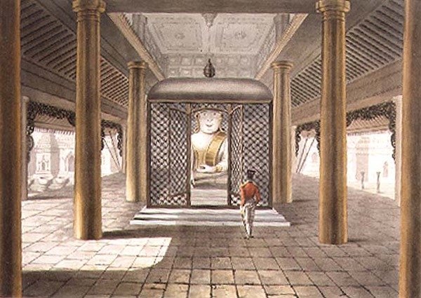 George Hunt tarafından oyulmuş bir Rangoon tapınağında duran bir asker by Joseph (after) Moore
