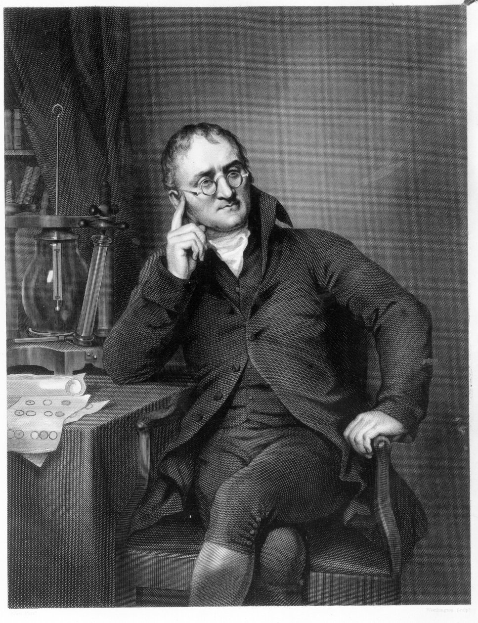 John Dalton, William Henry Worthington tarafından oyulmuş, c.1814 by Joseph Allen