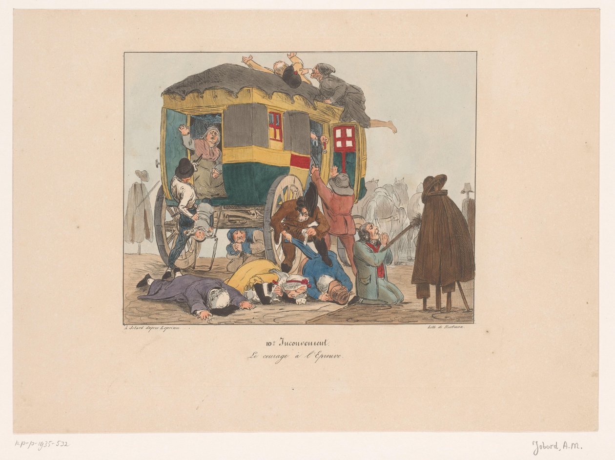 Yolculu otobüs soyuldu Le cesaret à l'Épreuve (nesne üzerine başlık) Rahatsızlık (dizi başlığı) Uygunsuz (nesne üzerine dizi başlığı) by Joseph Ambroise Jobard