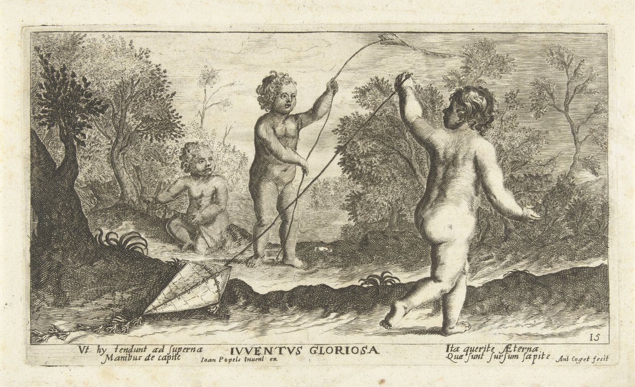Uçurtma uçuran çocuklar Iuventus gloriosa (nesne üzerindeki başlık) by Joseph Antoine Cochet