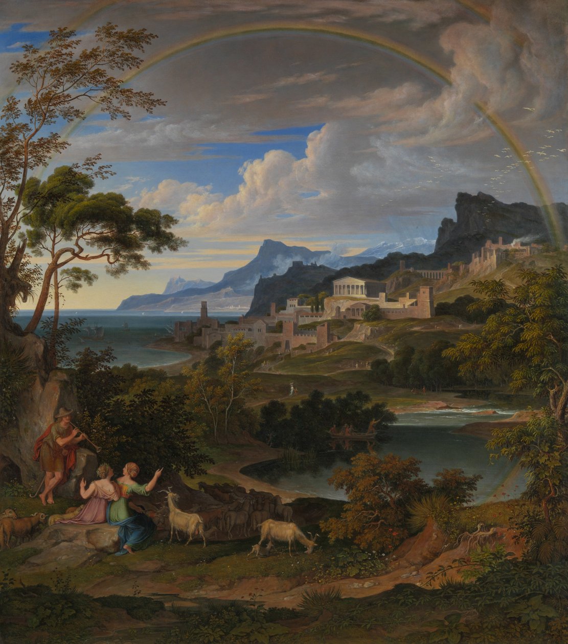 Gökkuşağı ile Kahramanca Manzara by Joseph Anton Koch