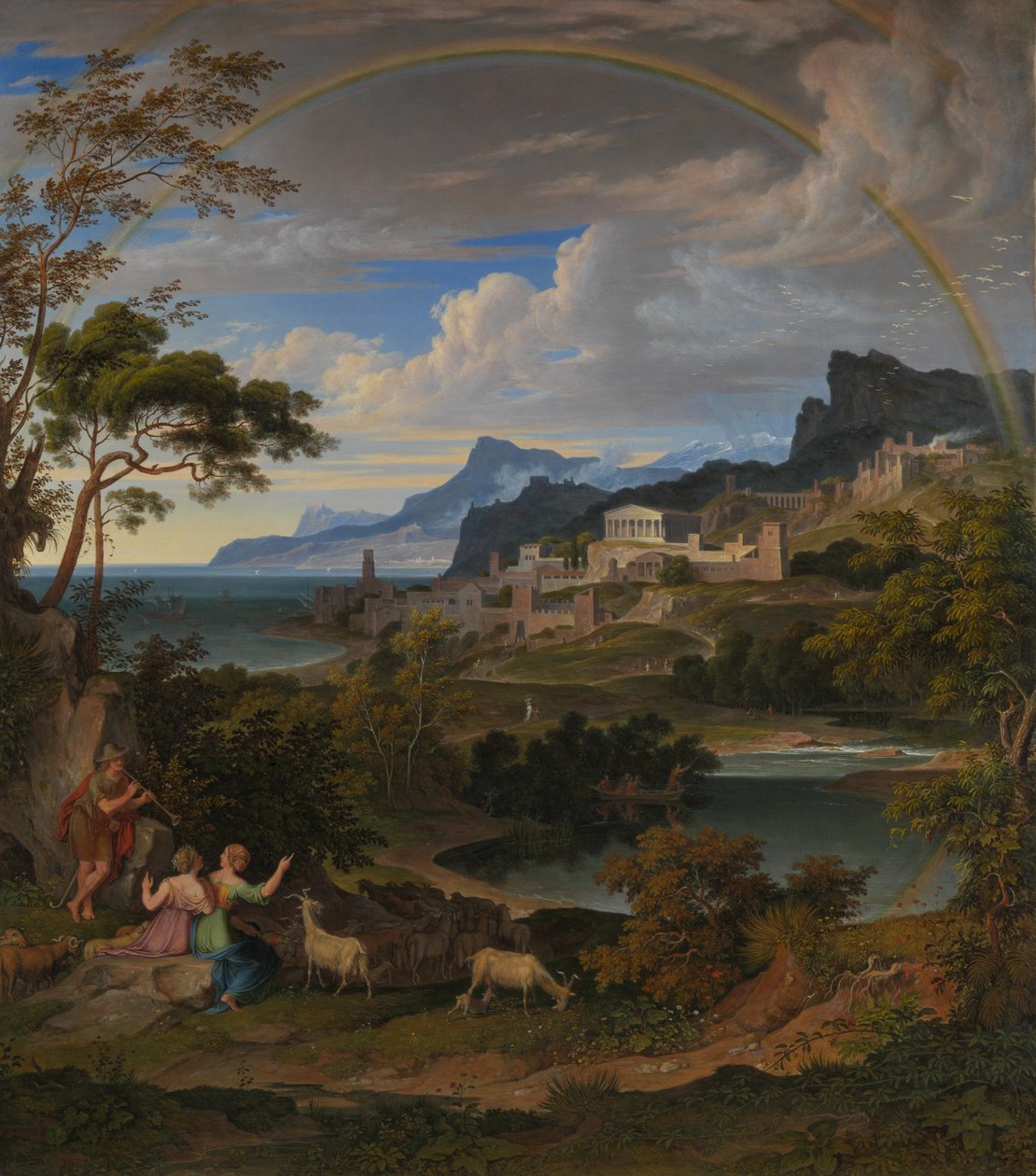 Gökkuşağı ile Kahramanca Manzara, 1824. by Joseph Anton Koch