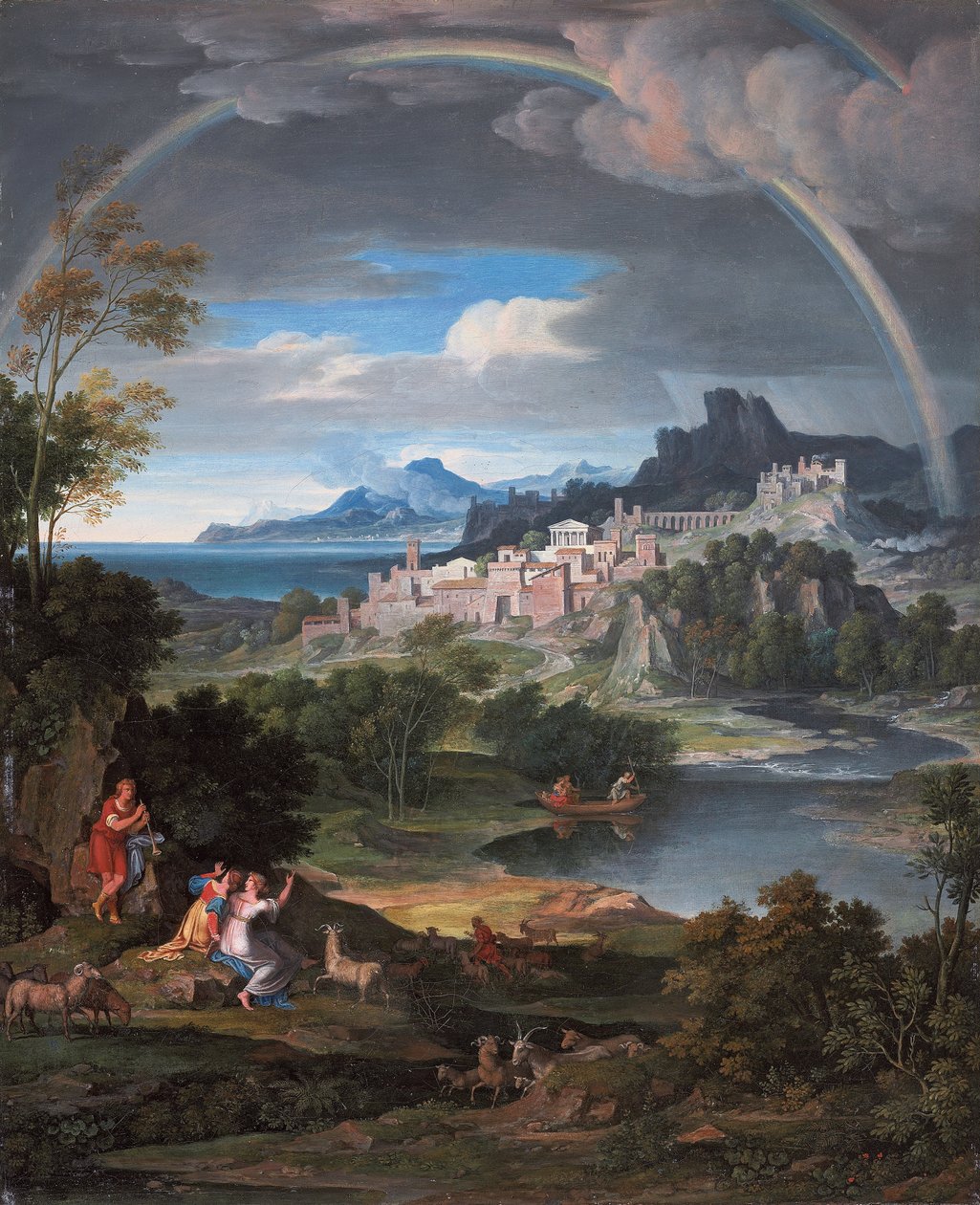 Gökkuşağı ile kahramanca manzara, 1806 by Joseph Anton Koch