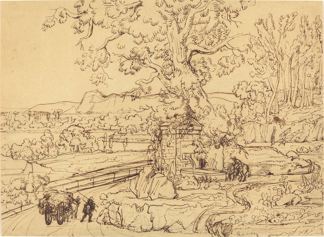 Antik Çeşmeli Roma Campagna by Joseph Anton Koch