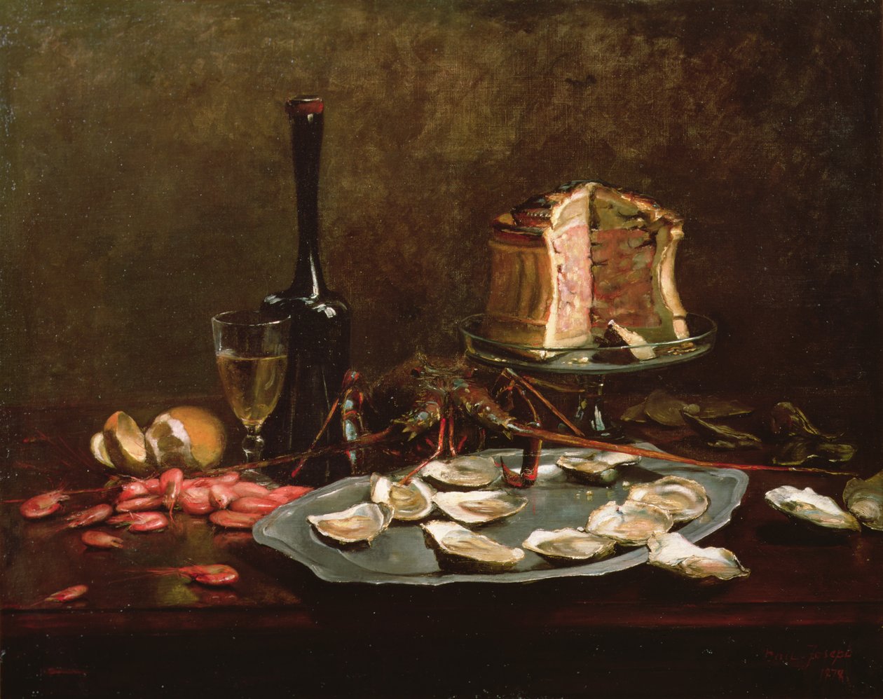 Deniz Mahsulleri ile Natürmort (tuval üzerine yağlı boya) by Joseph Bail