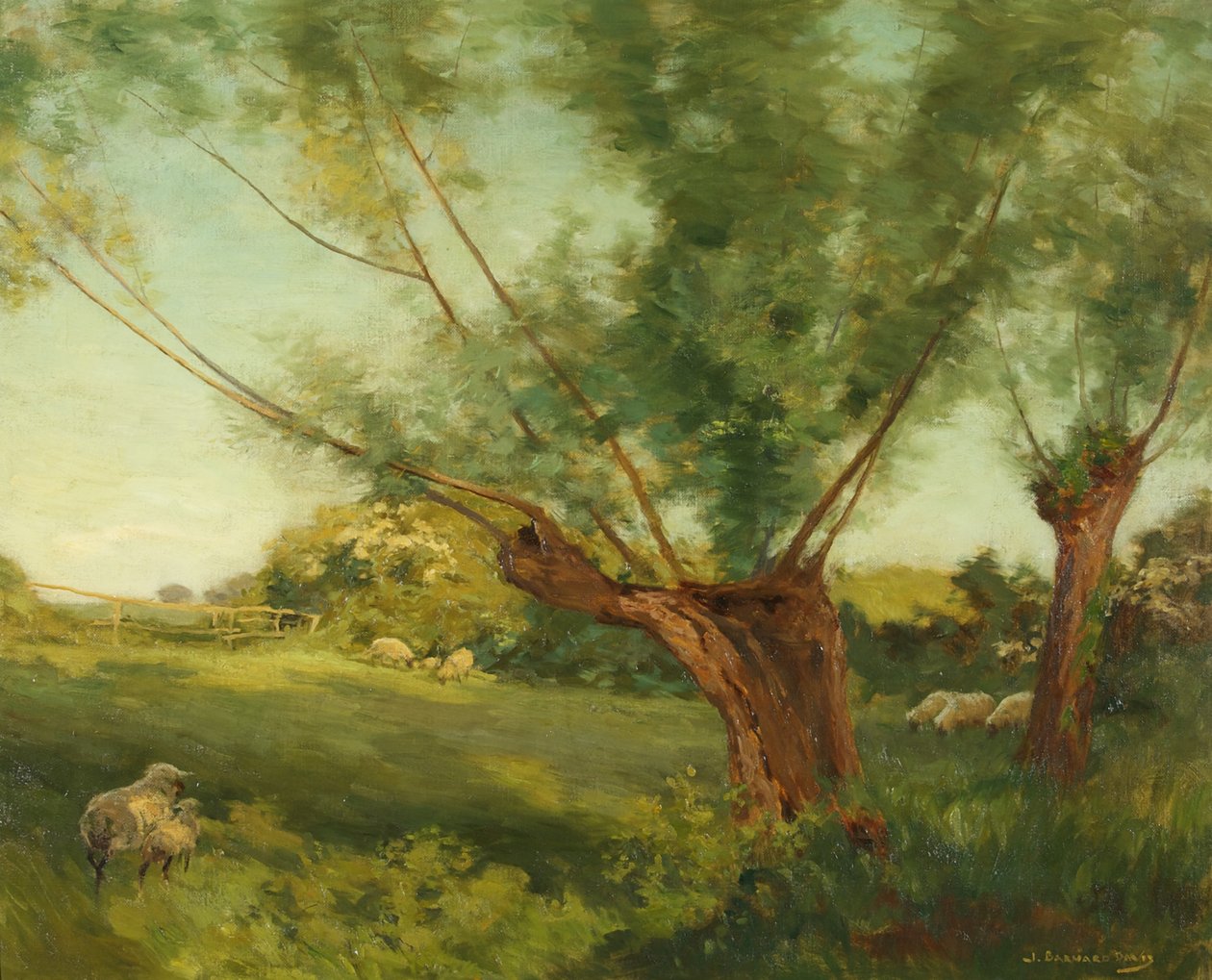 Bibury, Cotswold Hills (tuval üzerine yağlı boya) by Joseph Barnard Davis