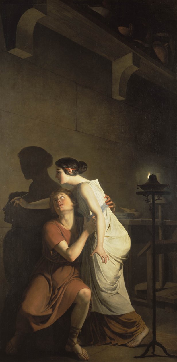 Dibutades veya Çizimin Kökeni, 1791 by Joseph Benoît Suvée