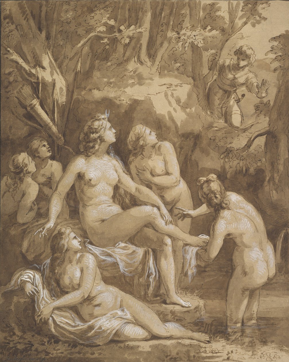 Diana ve Actaeon, 18. yüzyılın sonu ve 19. yüzyılın başı. by Joseph Bergler