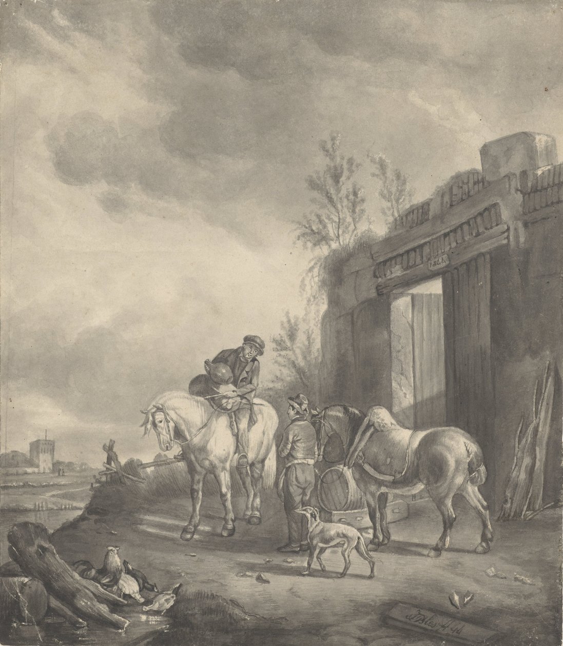 Harap bir binada iki atlı by Joseph Bles