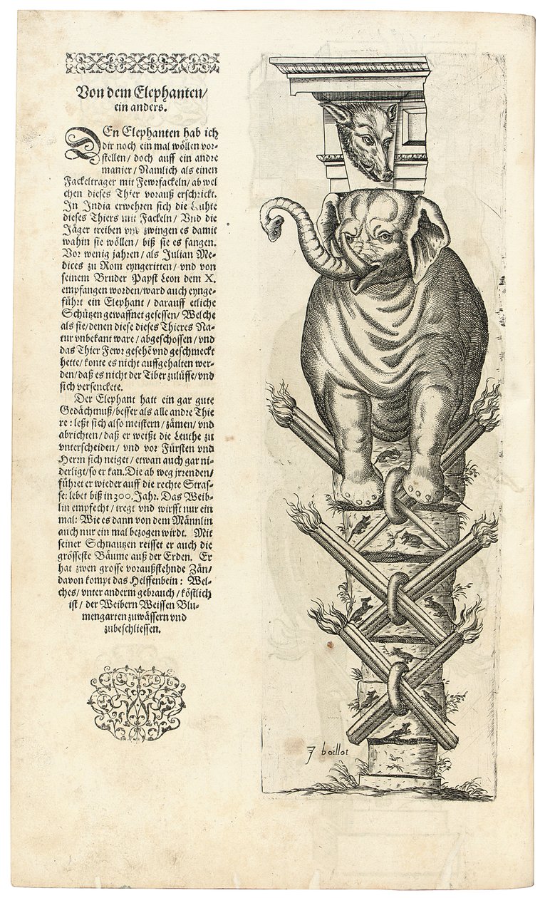 Fil figürlü sütun, 1604 by Joseph Boillot