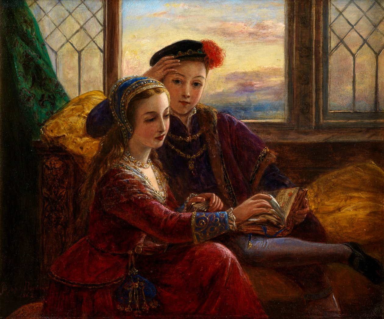 Edward VI ve Lady Jane Gray (gemide yağ) by Joseph Bouvier