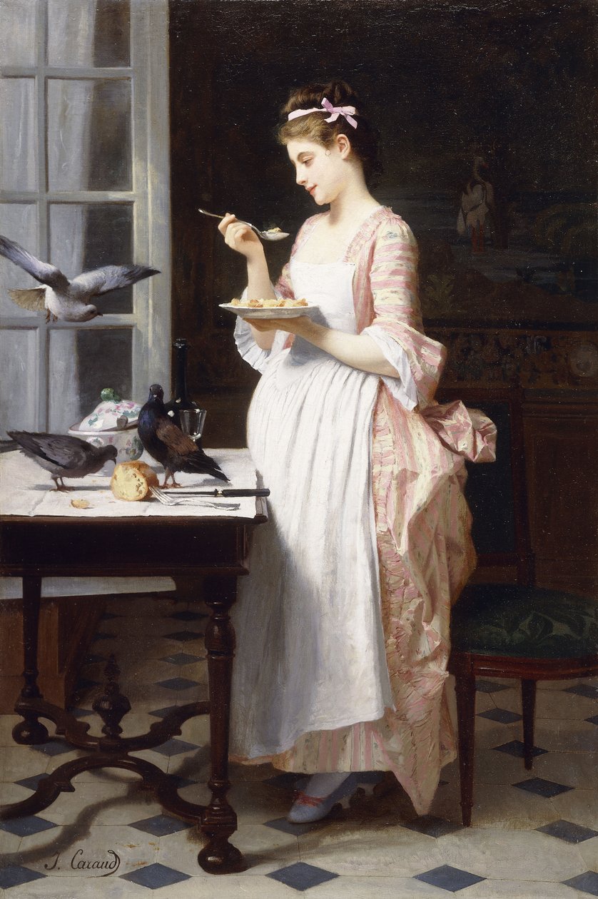 Güvercinleri beslemek, by Joseph Caraud