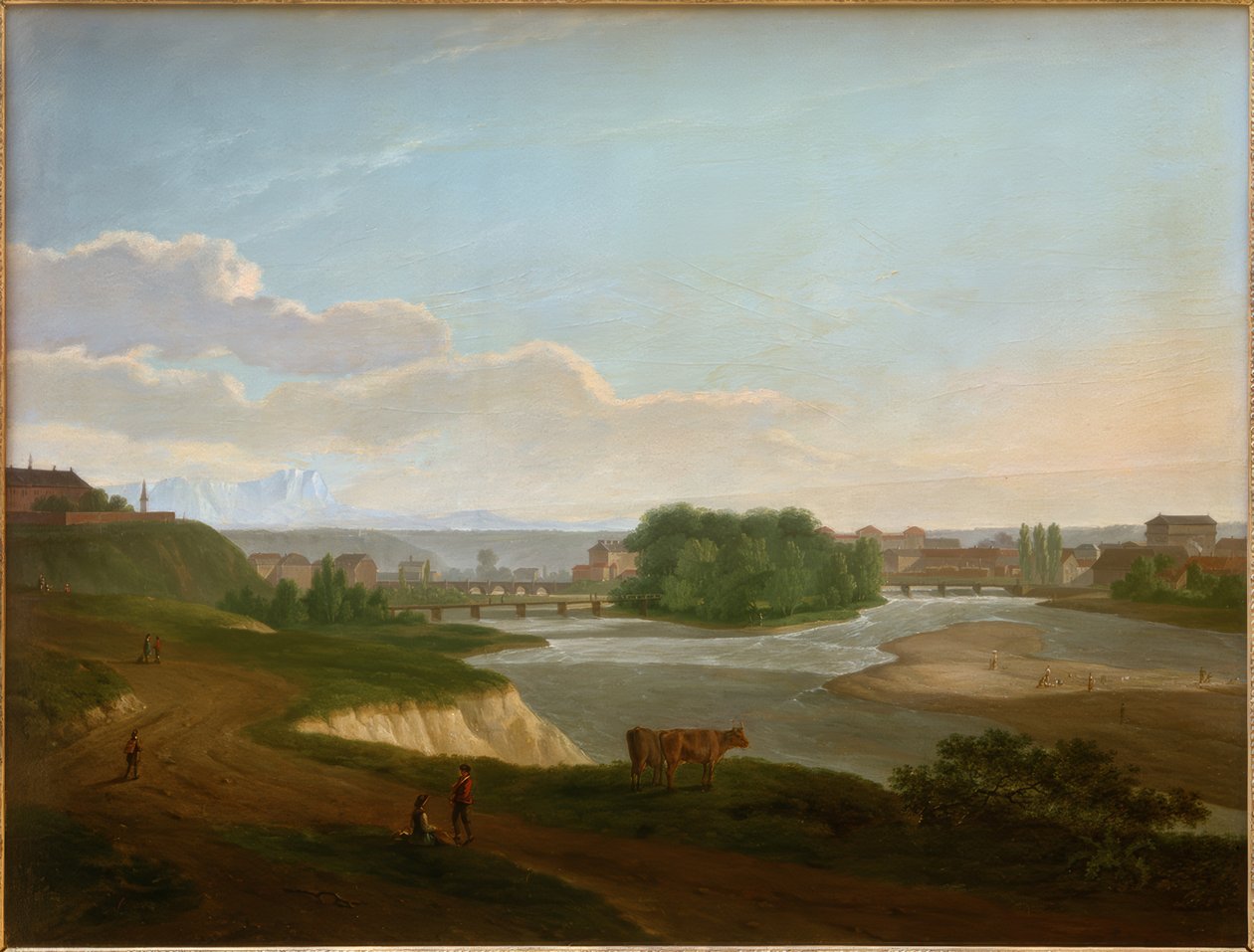 Isar ile Münih manzarası by Joseph Carl Cogels