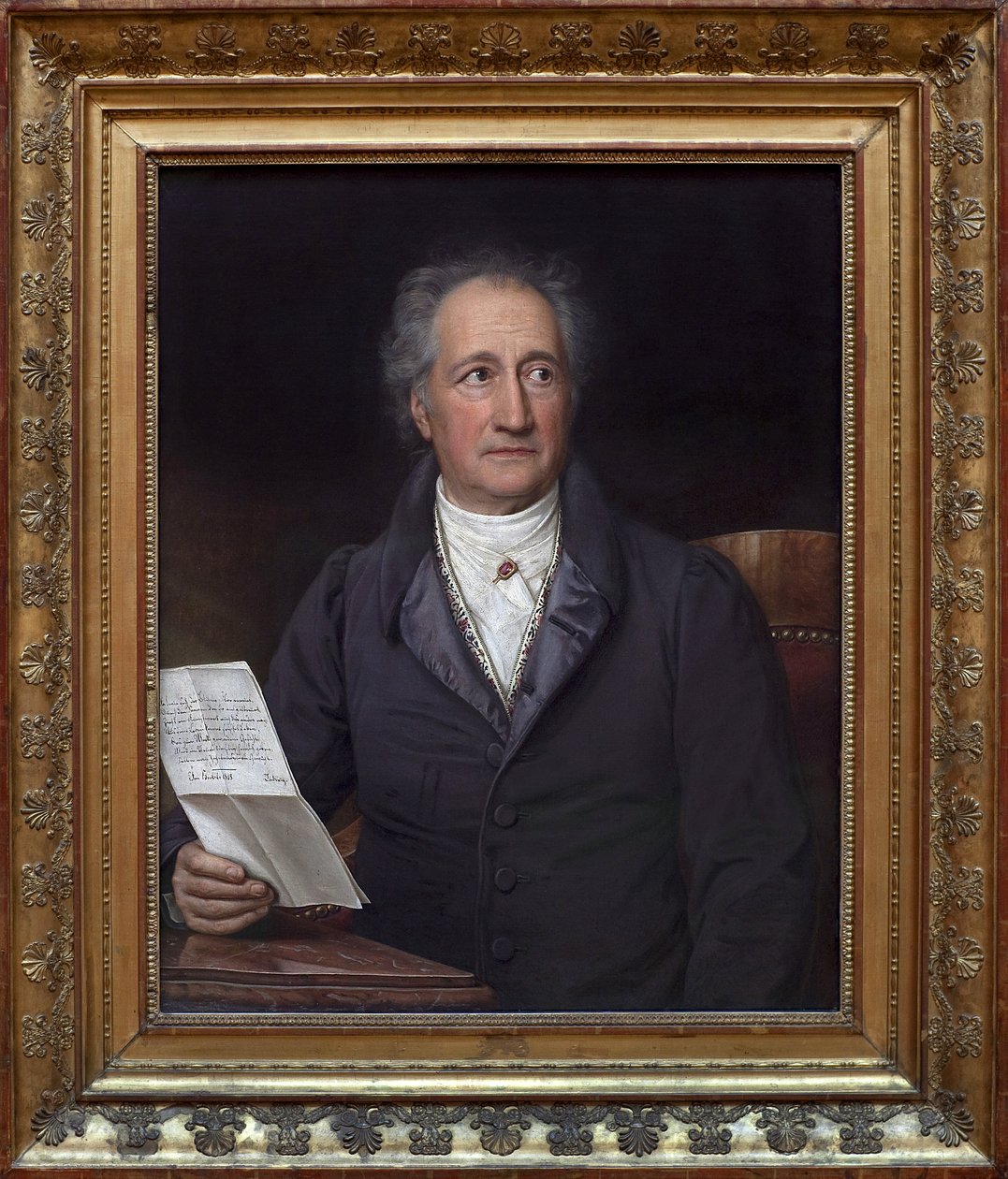 Johann Wolfgang von Goethe (1749-1832). Joseph Stieler (1781-1858), Tuval Üzerine Yağlıboya Tablo by Joseph Carl Stieler