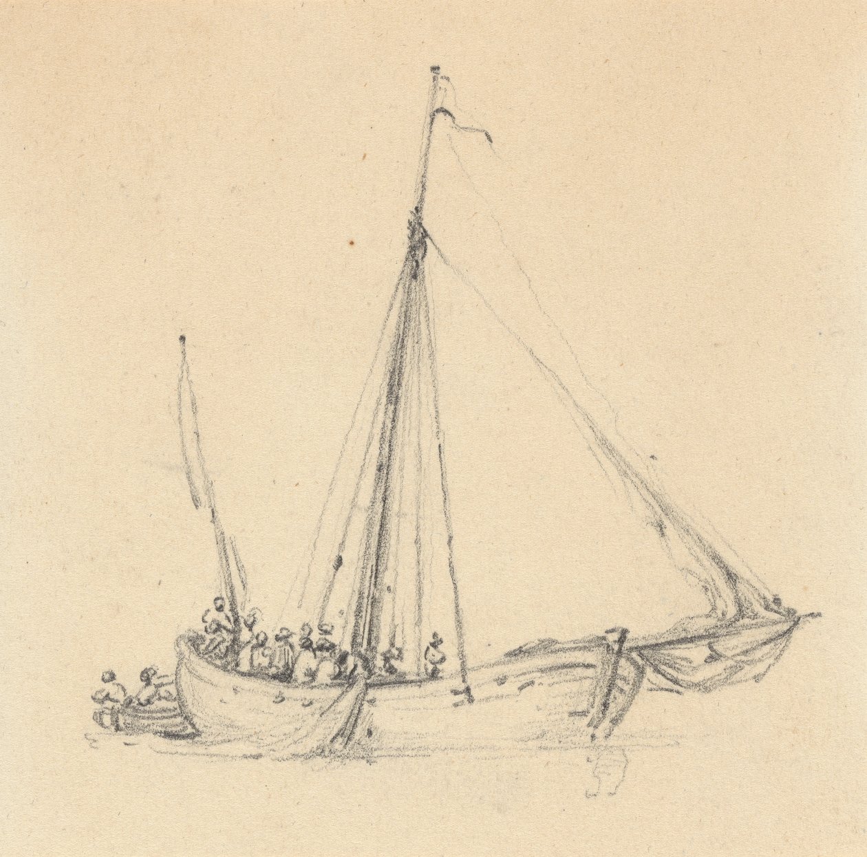 Tek Ketch, Öne Yay; Arkada Kayık by Joseph Cartwright