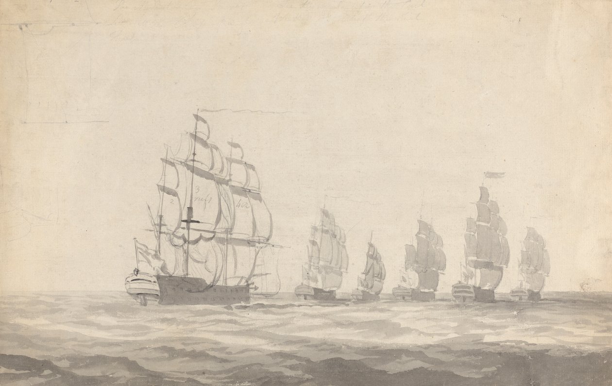 Ağır Denizlerde Taarruz Eden Altı Zırhlı by Joseph Cartwright