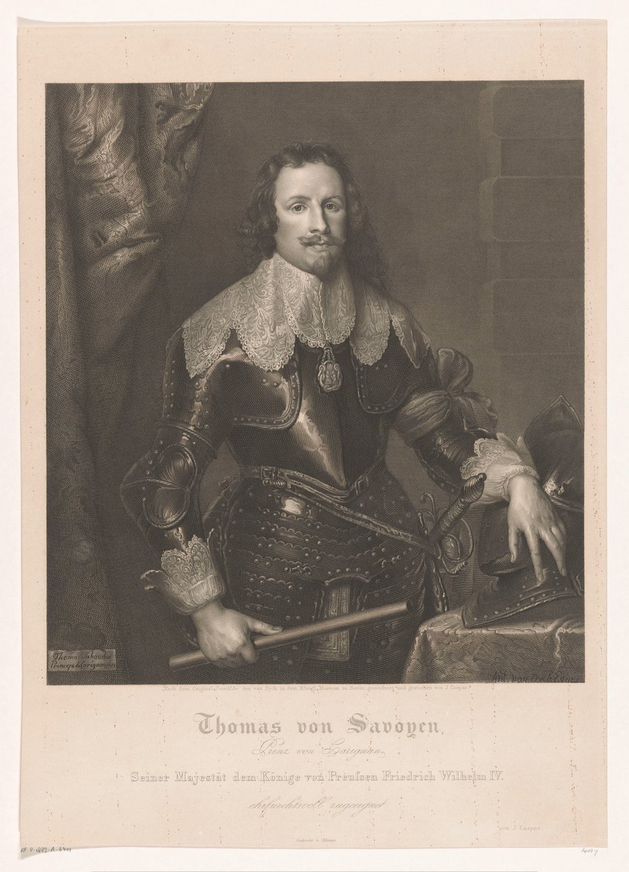 Portret van Francesco Tommaso van Savoye, prins van Carignano by Joseph Caspar