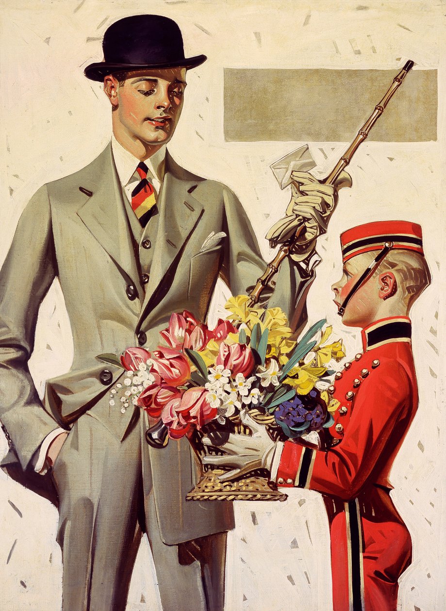 Bayan için çiçekler by Joseph Christian Leyendecker