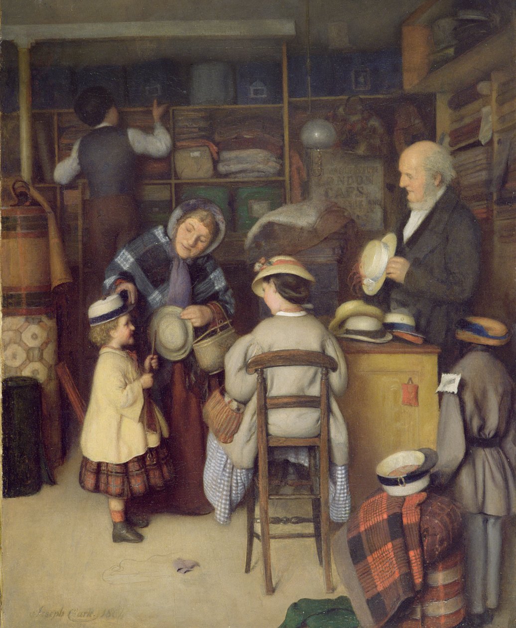 Yeni Bir Şapka Almak, 1880 by Joseph Clark