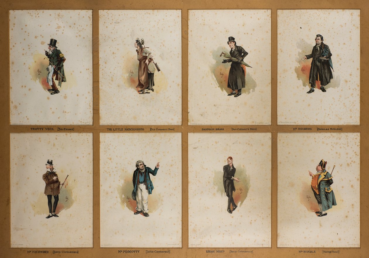 Sekiz Dickens Karakteri (litografi) by Joseph Clayton  Clarke