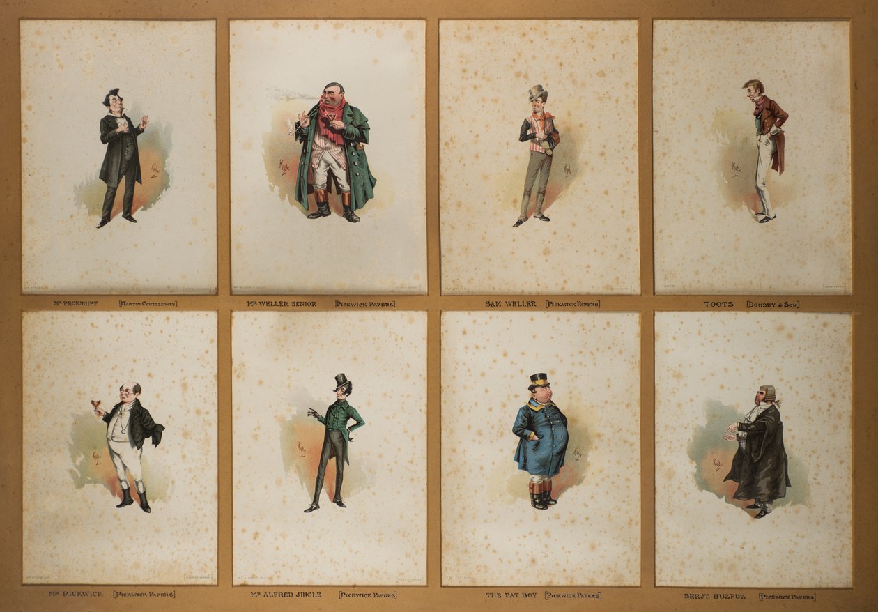 Sekiz Dickens Karakteri (litografi) by Joseph Clayton  Clarke