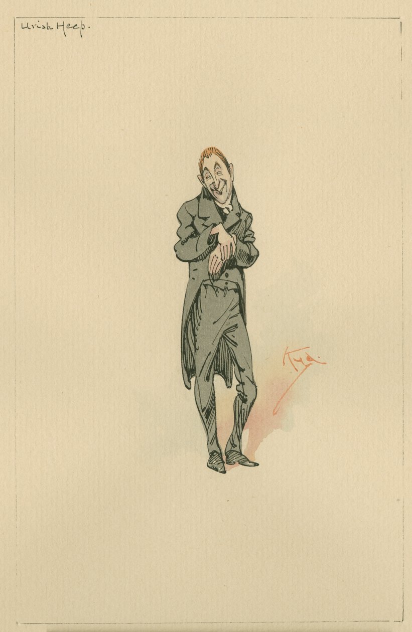 Uriah Heep, c.1920s (pen und ink with wc on paper) by Joseph Clayton Clarke