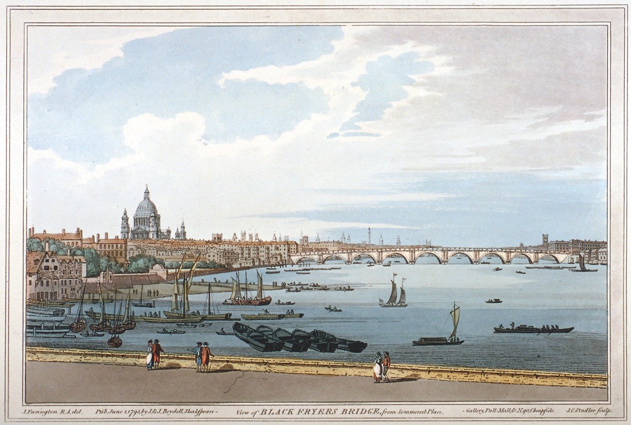 Blackfriars Köprüsü, Londra, 1795 by Joseph Constantine Stadler