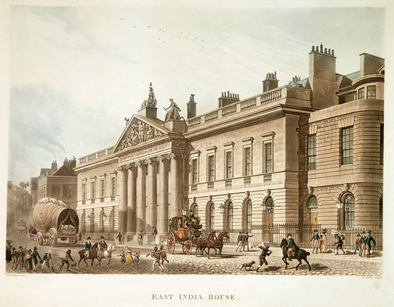 Doğu Hindistan Evi, Londra, 1817 by Joseph Constantine Stadler