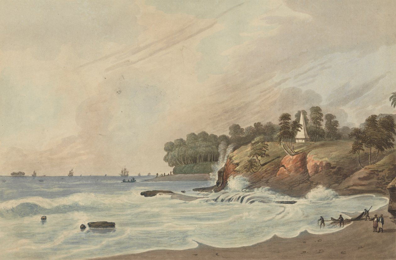 King's Cliff ve Rat Adası, Fort Marlborough, Benkulen, Sumatra, 1799 by Joseph Constantine Stadler