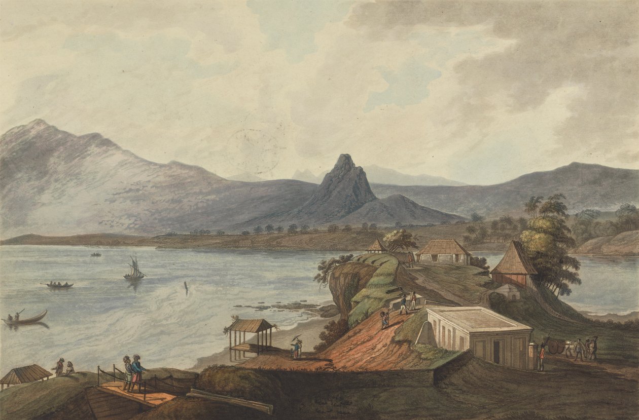 Bencooler'dan Padre's Rock ve Sugar Loaf Dağı, Sumatra, 1799 by Joseph Constantine Stadler