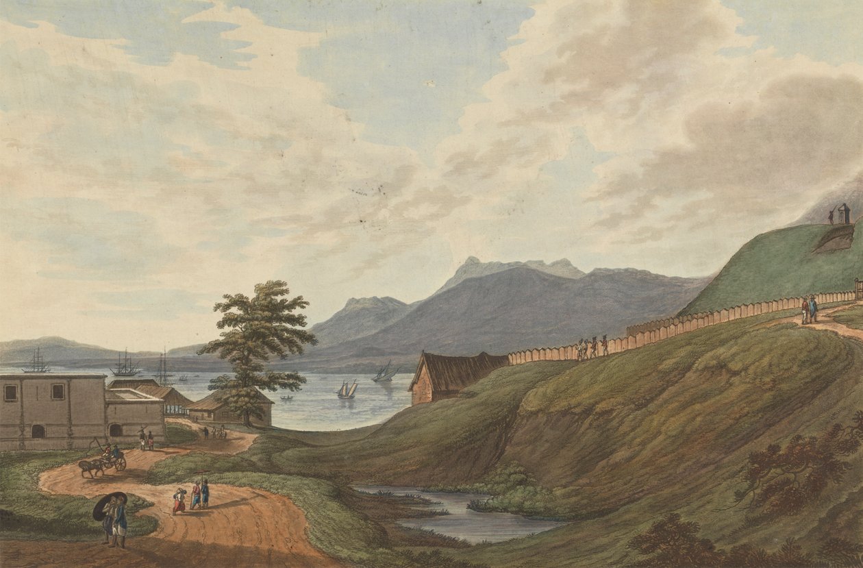 Soongey Lamou Hills Fort Marlborough, Benkulen, Sumatra, 1799 by Joseph Constantine Stadler