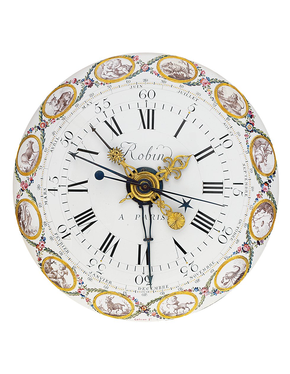 Louis XVI, remontoire ile aylık ortalama ve güneş saati mantel regülatörü, 1778 by Joseph Coteau