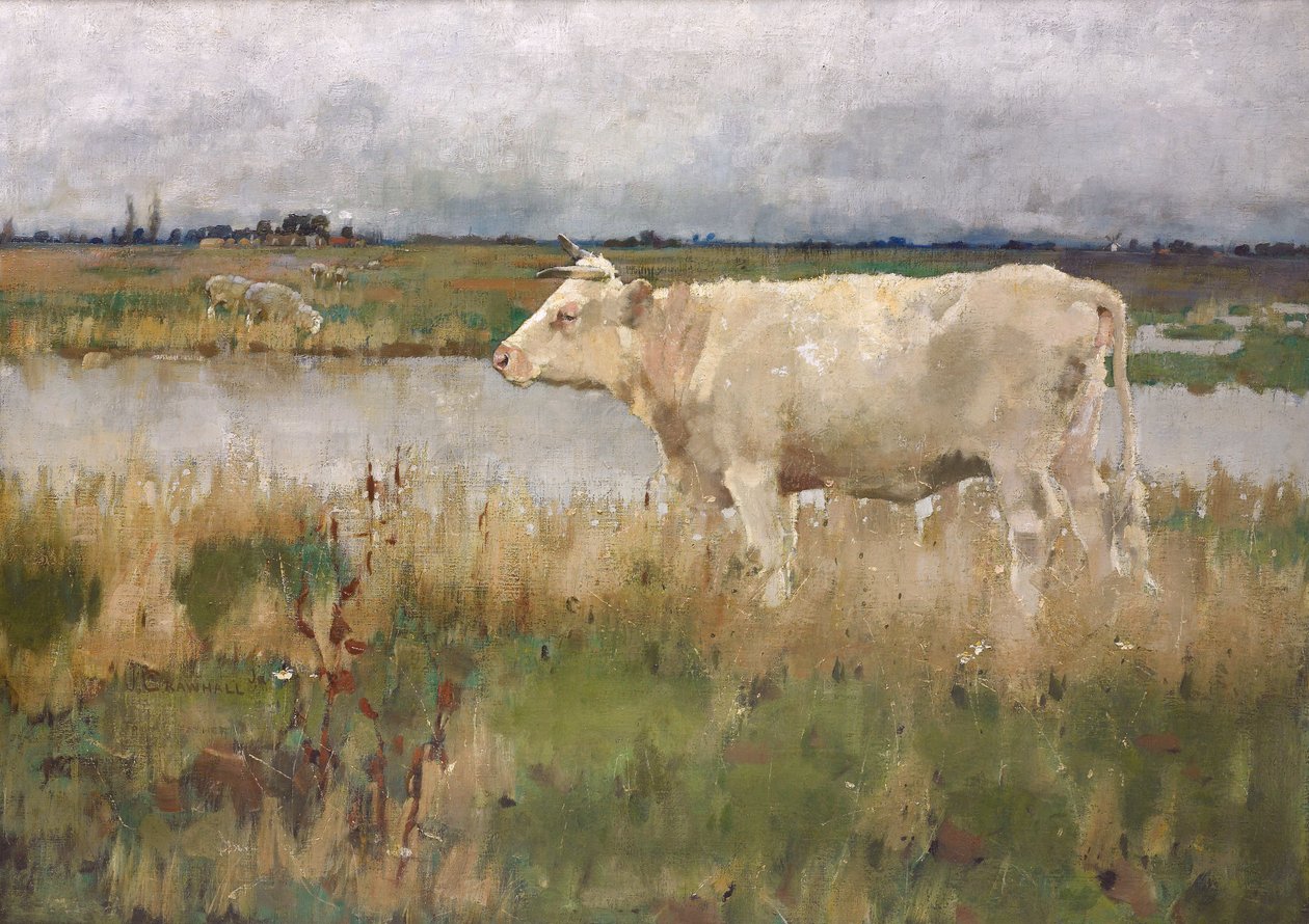 Bir Lincolnshire Merası, c.1882-3 (tuval üzerine yağlı boya) by Joseph Crawhall