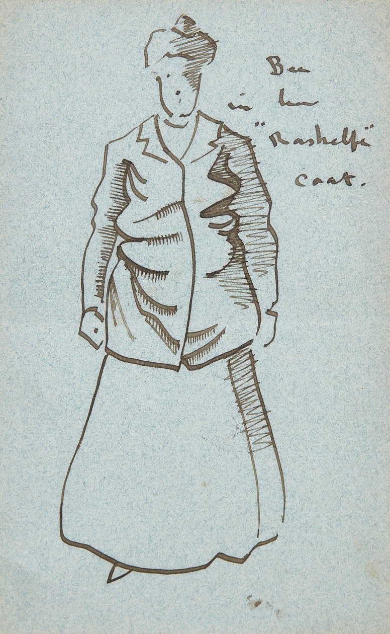 Rashelfe Paltolu Arı Teyze (kalem ve mürekkep) by Joseph Crawhall