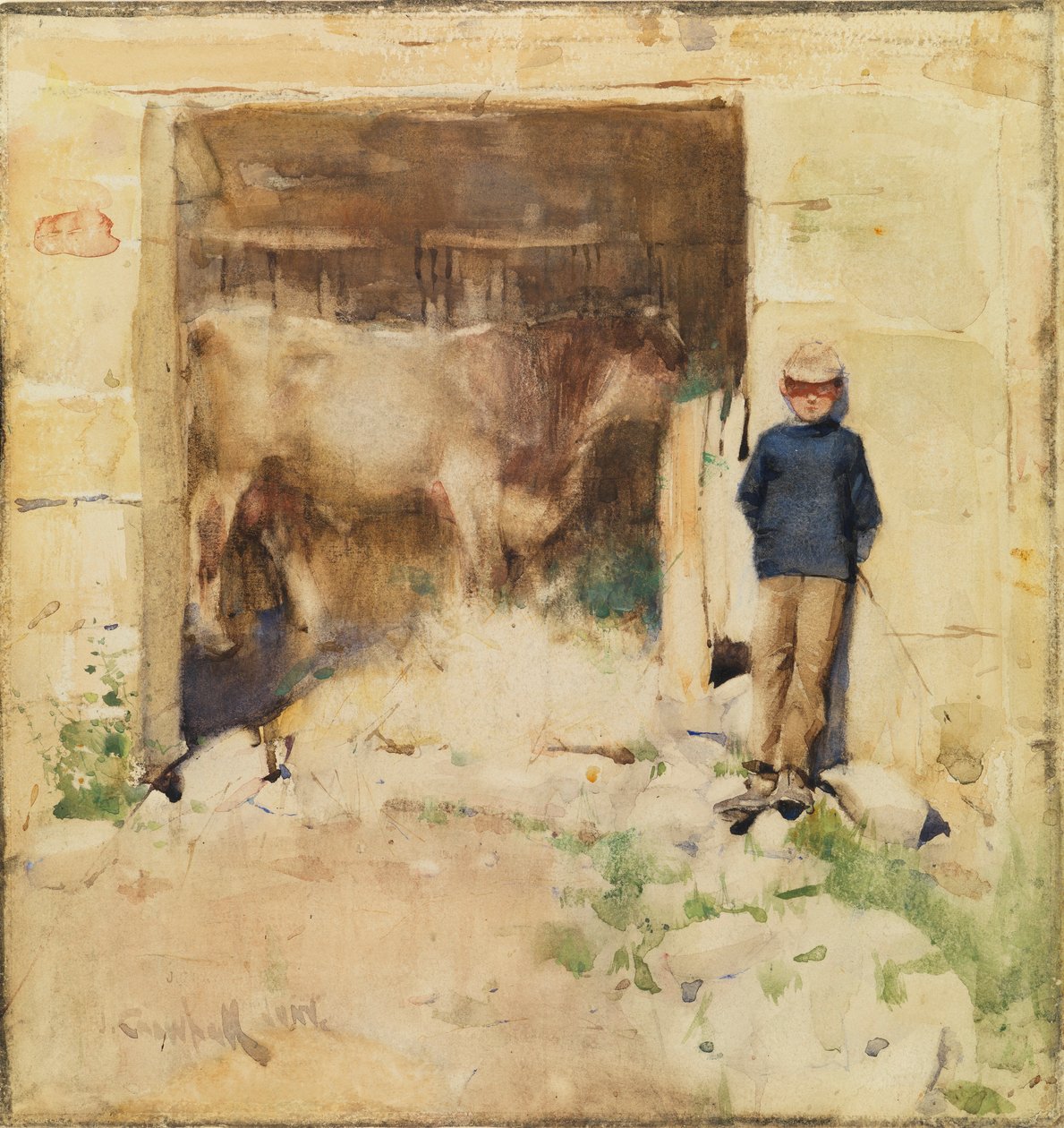 Byre (kağıt üzerine suluboya) by Joseph Crawhall