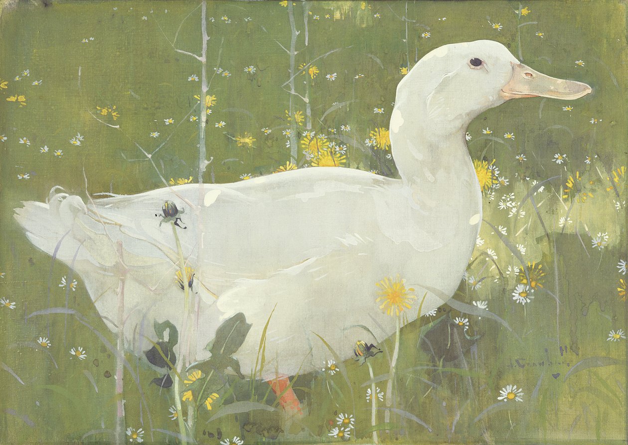 Beyaz Ejderha (tuval üzerine guaj boya) by Joseph Crawhall