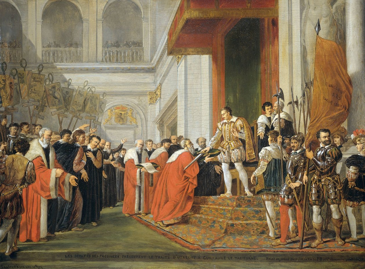 Utrecht Birliği by Joseph Denis Odevaere (signed by artist)