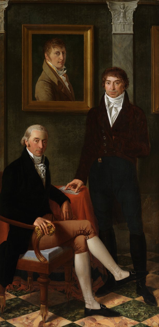 Sanatçılar François Wynckelman, François van der Donckt ve Joseph Odevaere'nin dostluk portresi (tuval üzerine yağlı boya) by Joseph Denis Odevaere