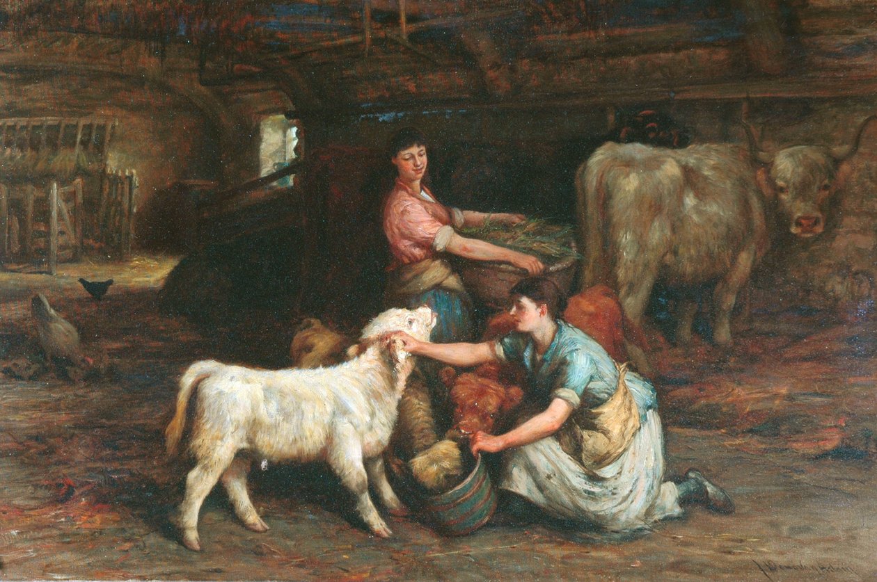 buzağıları beslemek by Joseph Denovan Adam