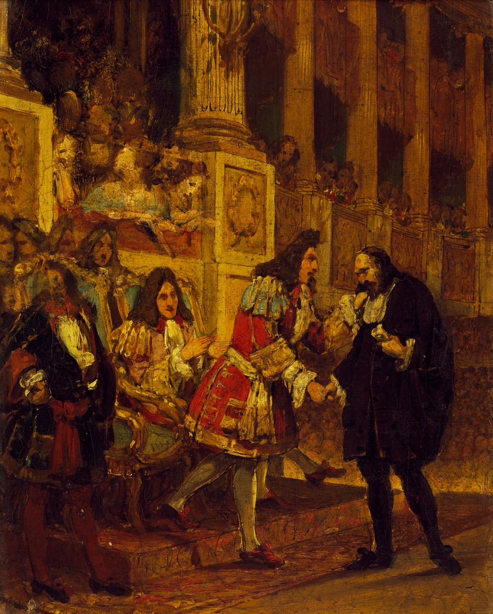 Pierre Corneille, Grand Conde tarafından karşılanıyor by Joseph Desire Court