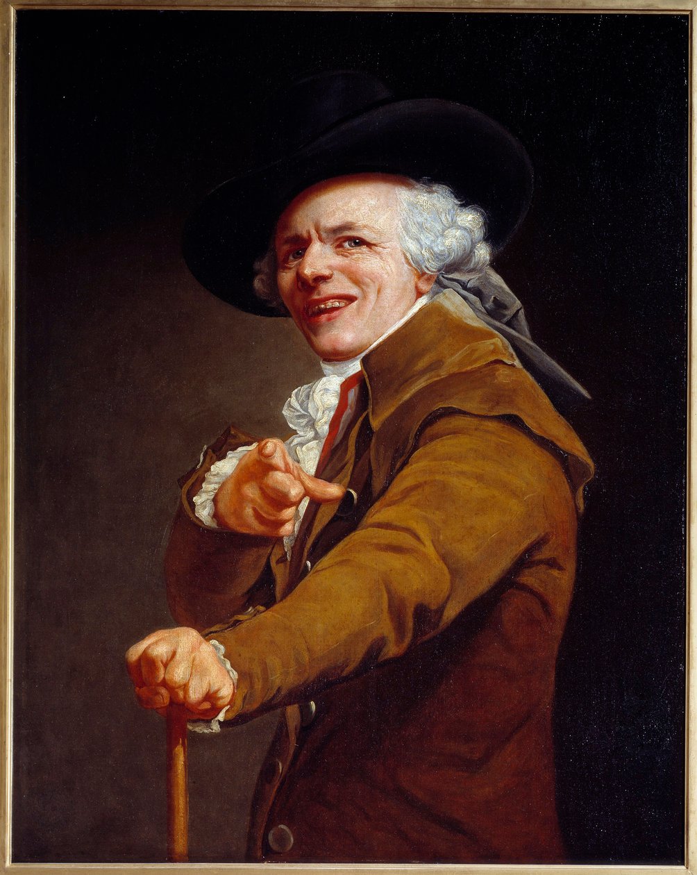 Sanatçının alaycı özellikleri altında otoportresi Joseph Ducreux (1735-1802) 1802 Sun. 0,91x0,72 m - Sanatçının alaycı suratlı otoportresi. Joseph Ducreux (1735-1802) 1802