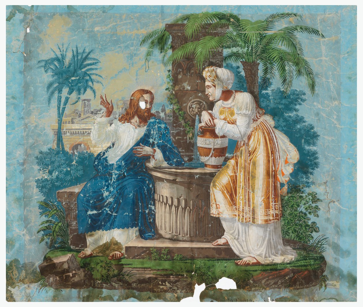 İsa ve Samiriyeli Kadın by Joseph Dufour et Cie.