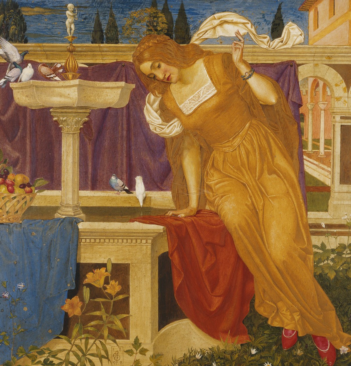 Çeşmedeki Evinin Görüntüsünü Gören Güzellik by Joseph Edward Southall