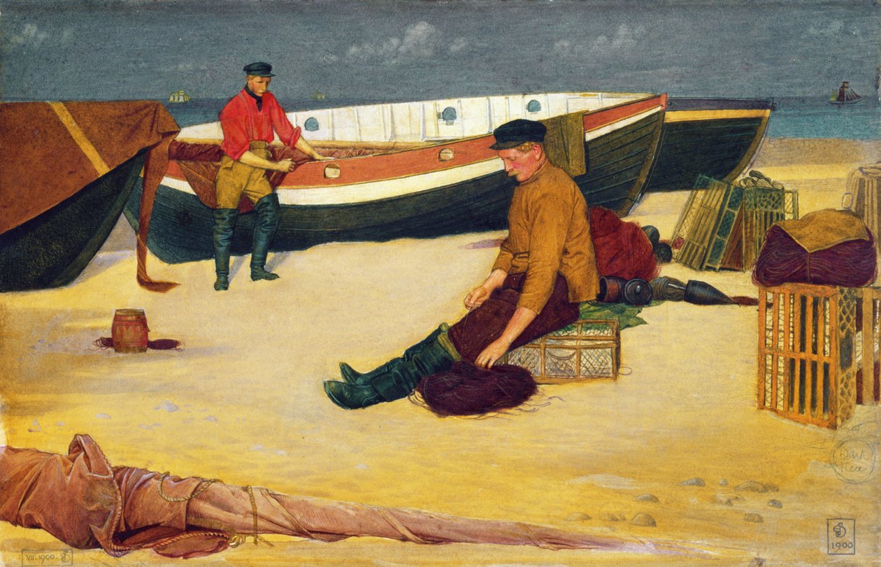 Hatların Temizlenmesi, 1900 (kağıt üzerinde wc) by Joseph Edward Southall