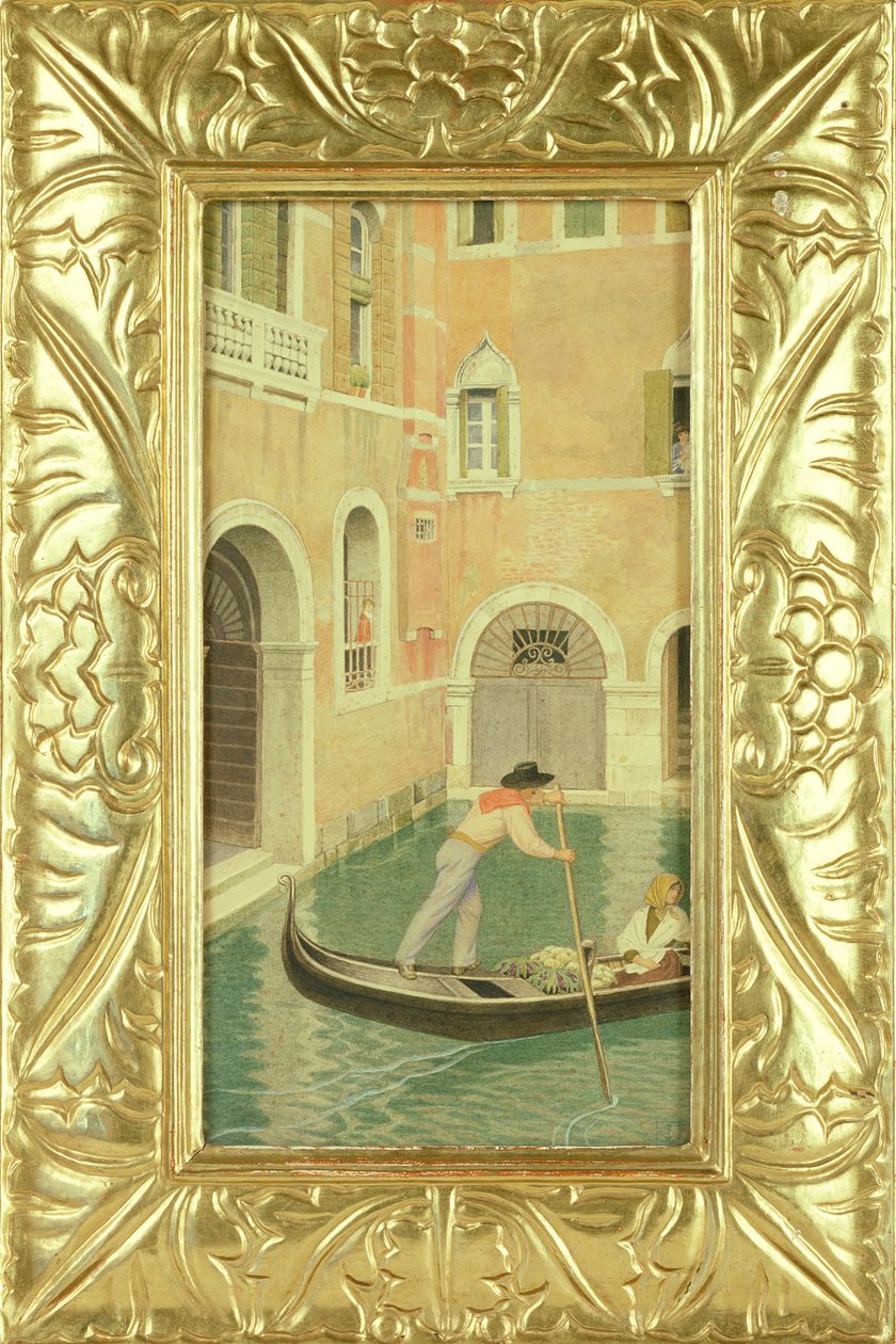 Rio della Guerra, Venedik, 1921 (kart üzerinde kurşun kalem üzerinde wc veya tempera) by Joseph Edward Southall