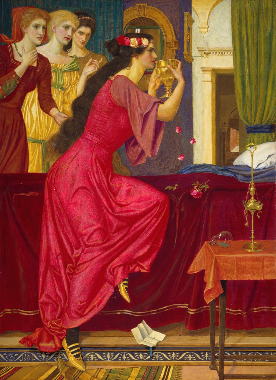 Sigismonda Zehir İçiyor, c1897. by Joseph Edward Southall
