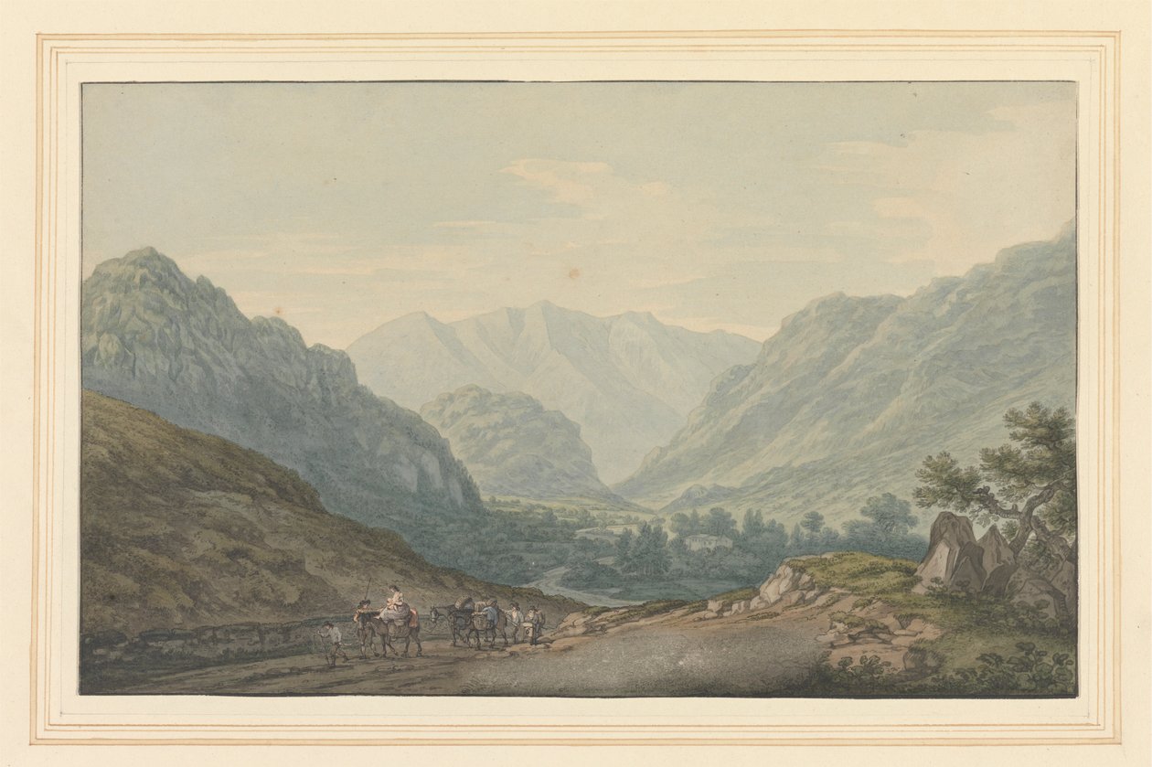 Hayır. 6 Mile Stone'dan Ambleside'dan Keswick'e Giden Yolda Görünüm by Joseph Farington